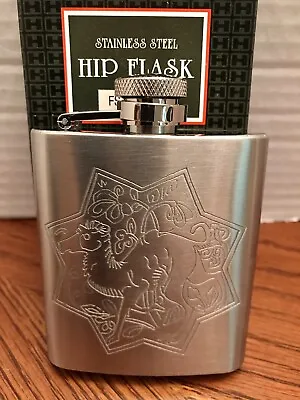Hip Pocket Flask 3oz Stainless Steel Liquor Whiskey Camel In Octagram Groom Gift • $7.98