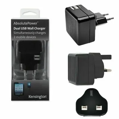 £7.92 • Buy Kensington K39373EU AbsolutePower Universal Dual USB Wall Charger UK USA & EU