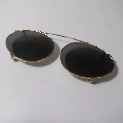 Vintage American Optical Clip On Sunglasses Glass Gold Tone Steam Punk • $17.08