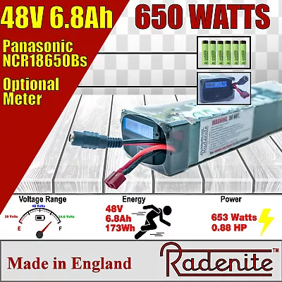 £169.99 • Buy 48V (54.6V) 6.8Ah Li-ion Lithium Battery.  Panasonic Cells.