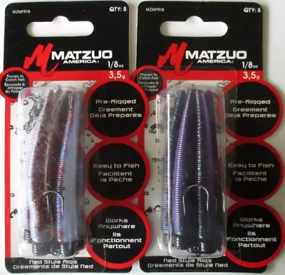 2 - MATZUO Ned Style Rigs - 5/Pk - 1/8 Oz. - Purple Haze & Pearl Goby • $7.19