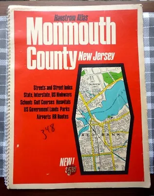 Vintage 1974 Hagstrom Atlas Map Spiral Bound MONMOUTH COUNTY NJ • $19.95