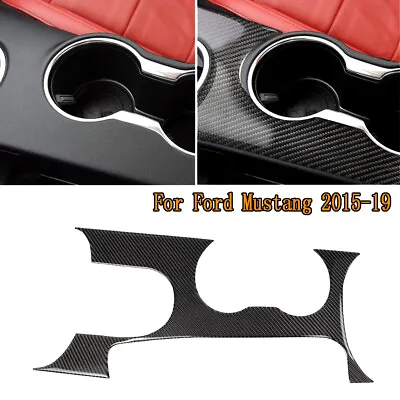 Carbon Fiber Central Gear Shift Panel Trim Sticker For Ford Mustang 2015-2019 • $37.83
