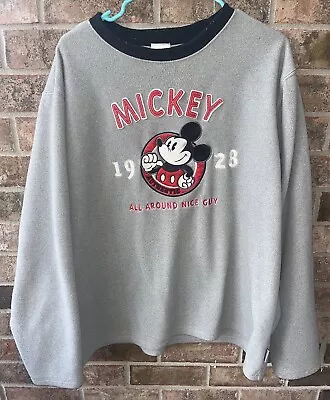 Large Y2K 2000’s Disney Store Exclusive Mickey Mouse Crewneck Sweatshirt  • $26.49