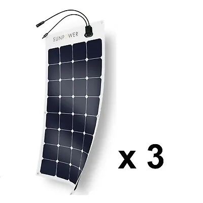 100W X 3 = 300W Flexible Authentic SunPower Solar Panel Great For RV And Camping • $357