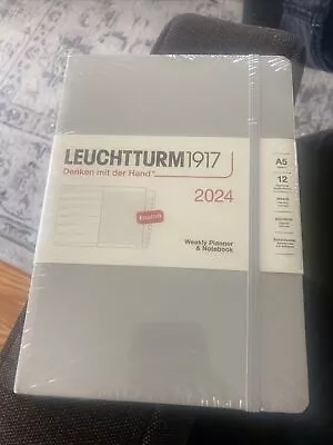 Leuchtturm1917 2024 Weekly Planner And Notebook A5 Light Grey 367701 • $12.95