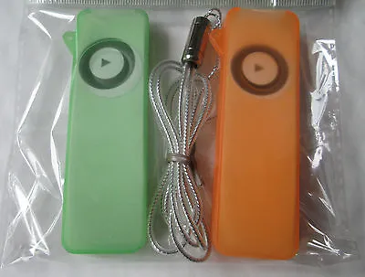 £1.75 • Buy Ipod Shuffle Silicone Skin/Case,twin Pack+neck Cord,green/orange