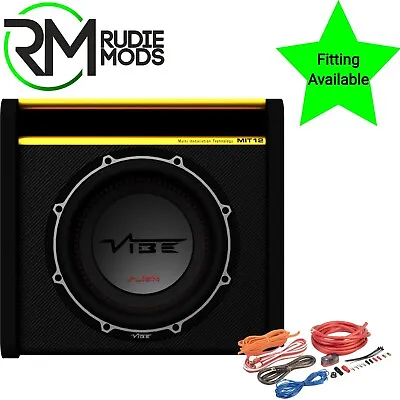 VIBE SLICK 12 Passive Bass Enclosure SLICKMIT12-V3 Car Sub With Wiring Kit • £279