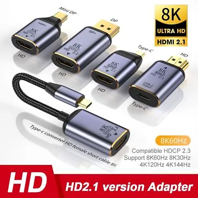 8K Type C USB C To HDMI DVI VGA DisplayPort Mini DP Cable Adapter LaptopNotebook • $20.94