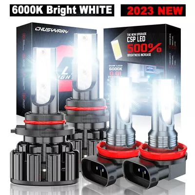 Combo 9012+H11 LED Headlight Fog Light Bulbs Kit Super Bright High Low Beam Z3 • $30.54