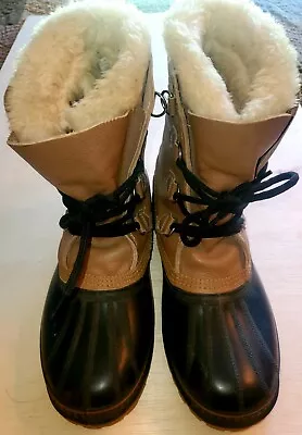 Sorel Caribou Made In United States Boots Vintage Wool Liner Ladies Size 10 • $25