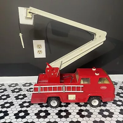 Tonka Vintage Red And White Snorkel Fire Truck Pressed Steel 1970's Metal Old • $80