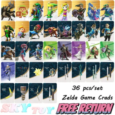 $23.99 • Buy 36/25 Pcs/Set Zelda Breath Of The Wild Amiibo NFC Game Cards For Nintendo Switch