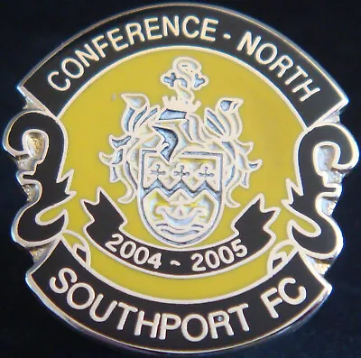 £13 • Buy SOUTHPORT FC 2004-05 CONFERENCE NORTH Badge Brooch Pin In Gilt 20mm X 22mm