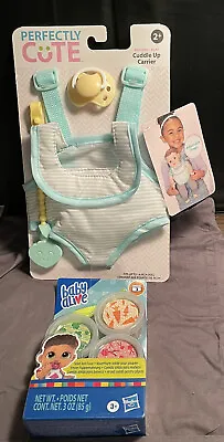 3pc Perfectly Cute Cuddle-Up Baby Carrier Dolls & Baby Alive W3 Solid Doll Foods • $15.99