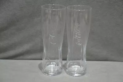 2x Coca Cola 14oz 414ml Elegant Embossed Cocktail Glass Long Drink Hiball New • £9.49