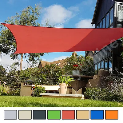 Sun Shade Sail Garden Patio Party Sunscreen Awning Canopy 98% UV Block Square • £16.95