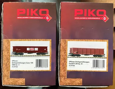 PIKO G Scale European Rolling Stock EAOS 106 2 Qty #37733 & #37735 Disc NIB • $175