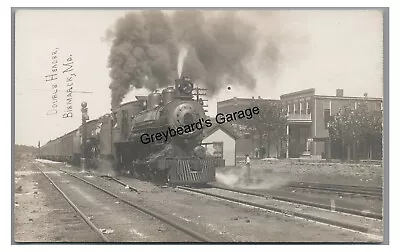 RPPC Railroad Train At Station Depot BISMARCK MO Missouri Real Photo Postcard • $59.99