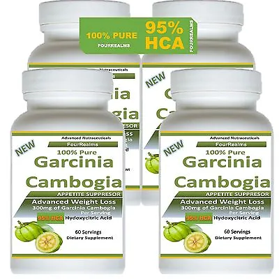 $12.95 • Buy 4 Pack 100% Pure Garcinia Cambogia  95% HCA Weight Loss Fat BURNER