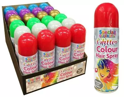 Temporary Glitter Colour Hair Spray Wash Out Spray 200ml Assorted Colours UK • £5.75