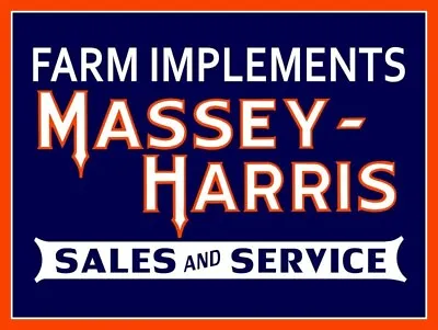 Massey Harris Farm Implements Sales & Service NEW Sign: 24x30  USA STEEL XL Size • $129.88