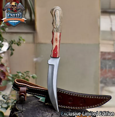 CSFIF Hand Forged Skinner Knife D2 Tool Steel Olive Wood Outdoor Limited Edition • $13.50