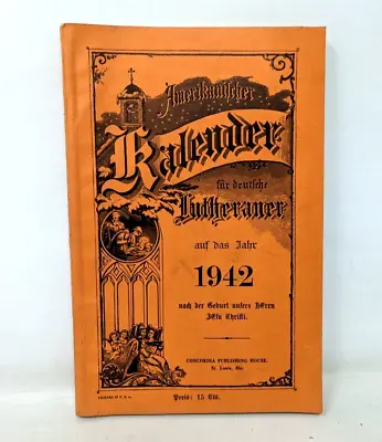 VTG 1942 Concordia American Calendar For German Lutherans Almanac Booklet DH22 • $11.73