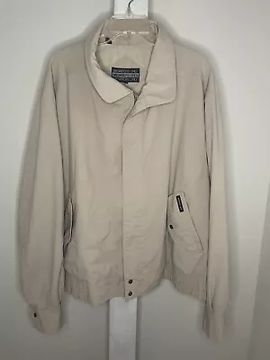 Vintage Members Only Beige Racer Cafe Lightweight Spring Bomber Jacket Men's XXL • $28.95