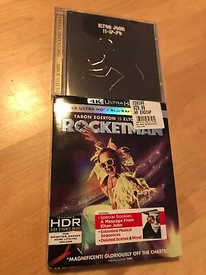 ELTON JOHN Rocketman (2019) 4K Ultra HD + Blu Ray + Slipcover Booklet +BONUS CD • $19.99