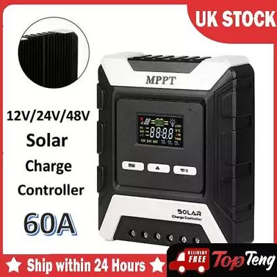 12/24/48V 60A MPPT Solar Charge Controller Panel Battery Regulator Dual USB AZ • £58.79