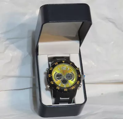 U.s. Polo Assn. Men's Wristwatch Us9546 Two Tone Sports Yellow Black Quartz Nib • $24.93