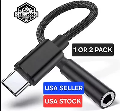 1 Or 2 PACK - BRAIDED USB-C To 3.5mm 1/8  Aux DAC Headphone Adapter UNIVERSAL • $3.25