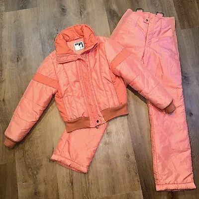 Womens Obermeyer Ski Suit Snowsuit Vtg 60s 70s Coat Snow Pants Bib Apres Sz 10 • $159.99