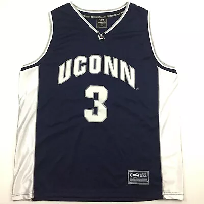 UConn Connecticut Huskies Mens Basketball Jersey Sewn Stitched 3 Logo College XL • $44.79