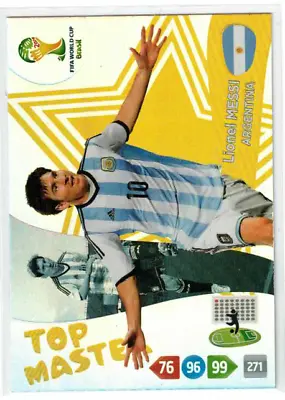 Lionel Messi #271 Top Master - 2014 Panini FIFA World Cup Adrenalyn XL Prizm • $11.20