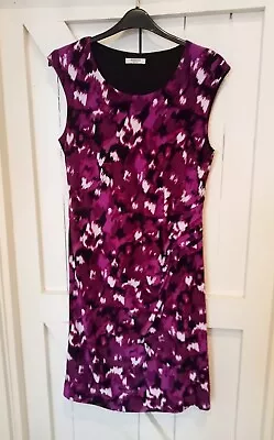 Precis Petite Ladies Magenta Mix Stretch Sleeveless Dress👗Size 16 • £10