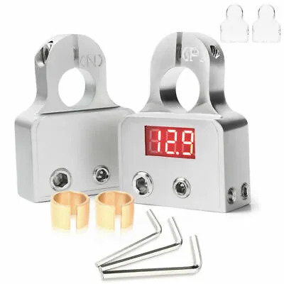 2x 12V Digital Car Battery Terminal Clamp Connector LED Voltmeter 0/4/8 AWG Post • $18.76