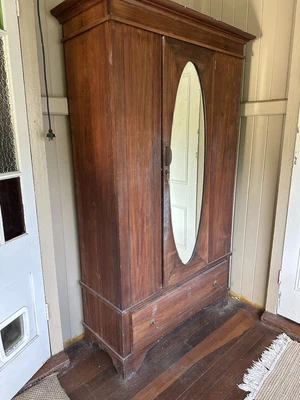 $40 • Buy Timber Vintage Wardrobe Oval Mirror
