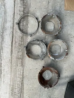 Original Lot/4 Vintage Car Truck Headlight Mounting Buckets & Rings OEM Parts • $20