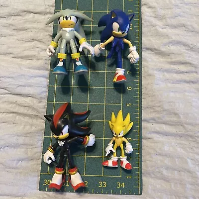 Jakks Pacific Super Sonic The Hedgehog SHADOW Silver 4” Figure Lot Set • $68