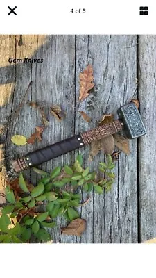 Custom Handmade Carbon Steel Viking Hatchet Hunting Tactical Hammer • $125