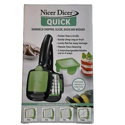 JML NICER DICER Quick - The Handheld Chopping Slicing/dicing Machine In Green • £8.75