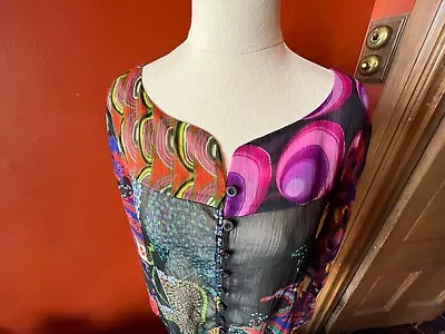 Beautiful Sheer Desigual Top - Size XL (AUD 14) - Perfect Summer Colours! • $35