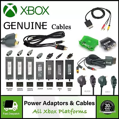 Official Microsoft Xbox Cables Scart Blocks Power Adaptors Supply PSU Brick • £14.97