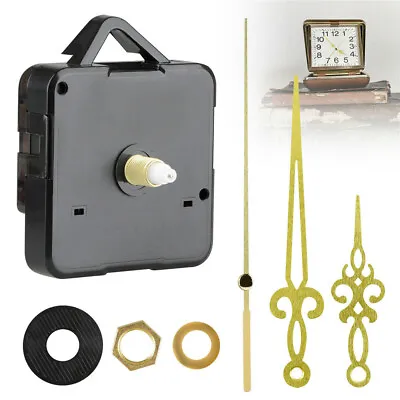 Silent Small Quartz Clock Movement Mechanism Repair Tool Kit Black Gold Hands AU • $6.15