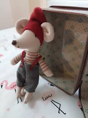 Maileg Retired Travel Christmas Mouse In Suitcase • $60
