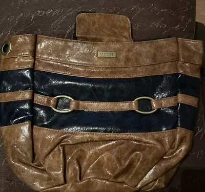 MICHE Bag Purse Cover Madison Shell Faux Leather Brown & Black • $8.99