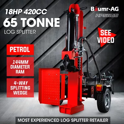 BAUMR-AG 65 Ton Log Splitter Wood Hydraulic Petrol Firewood Logsplitter Cutter • $2687