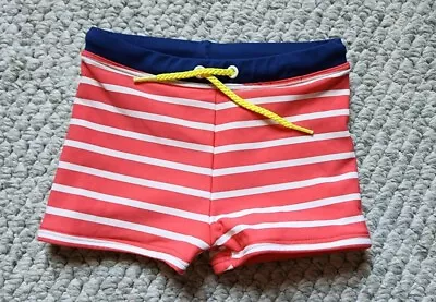 Boys Baby Mini Boden Stripe Stretch Swim Trunks Size 18 Months • $16.95